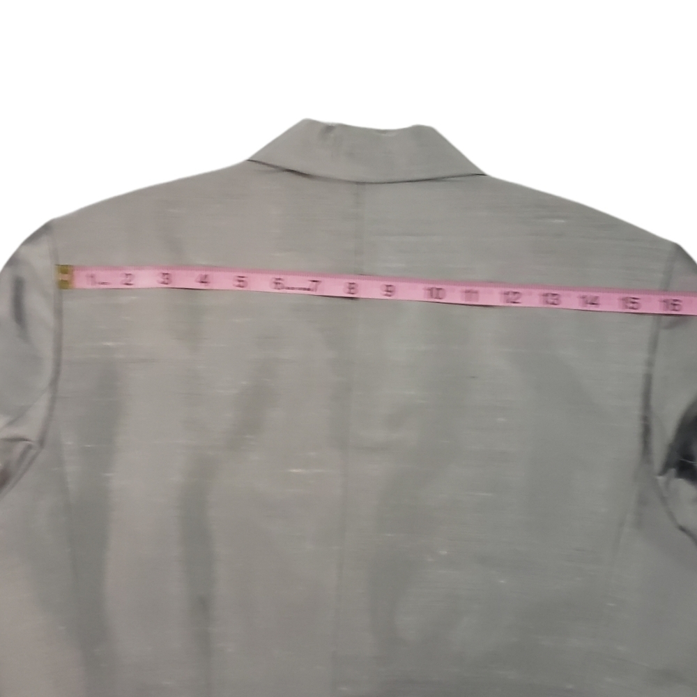 Liz Claiborne 100% Silk Gray Blazer Jacket Size 8 Button Up Professional Career - Picture 11 of 13